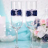 Свадебные бокалы Гармония, цвет синий