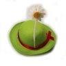 светло-зеленая фетровая шляпка с цветком