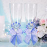 Свадебные бокалы Нежность, deco-036 цвет голубой