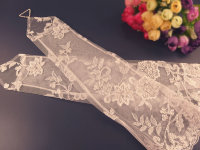 Свадебные митенки №4 - 40см, вышивка расшитая бисером и стеклярусом
