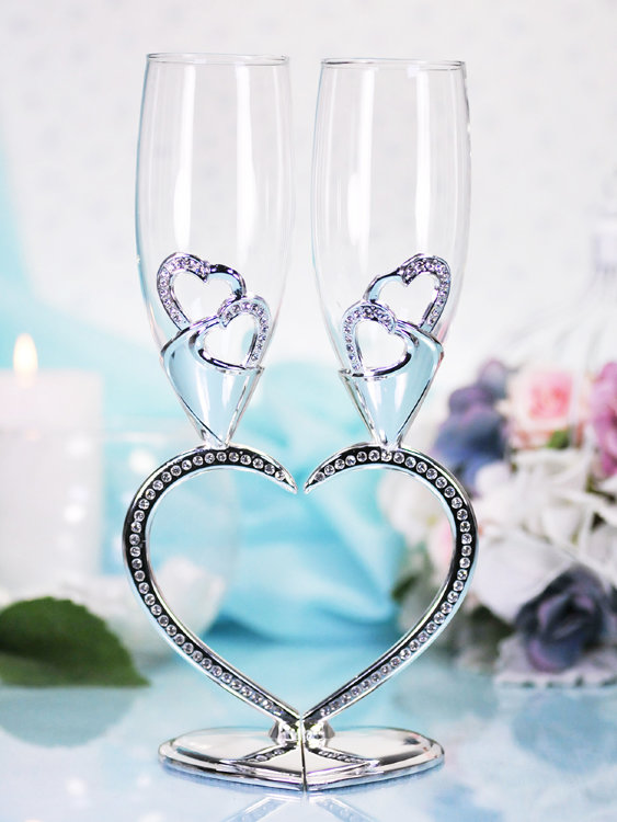 Свадебные бокалы для шампанского Сердца