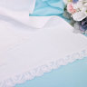Венчальный набор льняной, белый рушник с одной полоской кружева + 2 салфетки