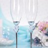Свадебные бокалы для шампанского, сердечки мини, фото 1