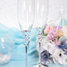 Свадебные бокалы для шампанского, сердечки мини, фото 2