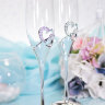 Свадебные бокалы для шампанского из мельхиора в комплекте с подносом, фото 4