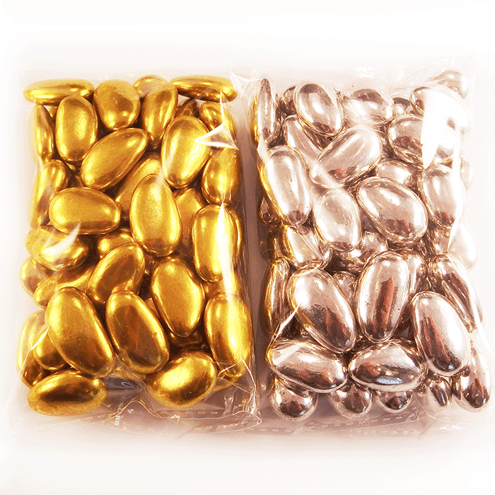 Конфеты - миндаль в глазури золото и серебро 200г