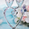Свадебные бокалы Wed-4, белый металл, ножка в форме сердца