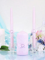 Домашний очаг Розовый кварц, набор из 3-х свечей 