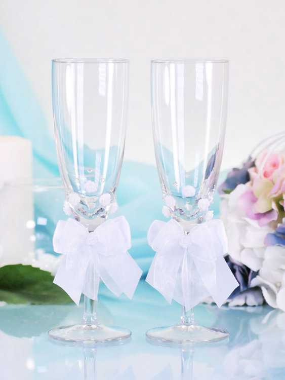 Свадебные бокалы deco-036, Нежность, белый цвет