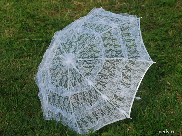 Свадебный зонт 13, кружевной
