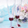 Свадебные бокалы, deco-028, в цвете серебро с бордо